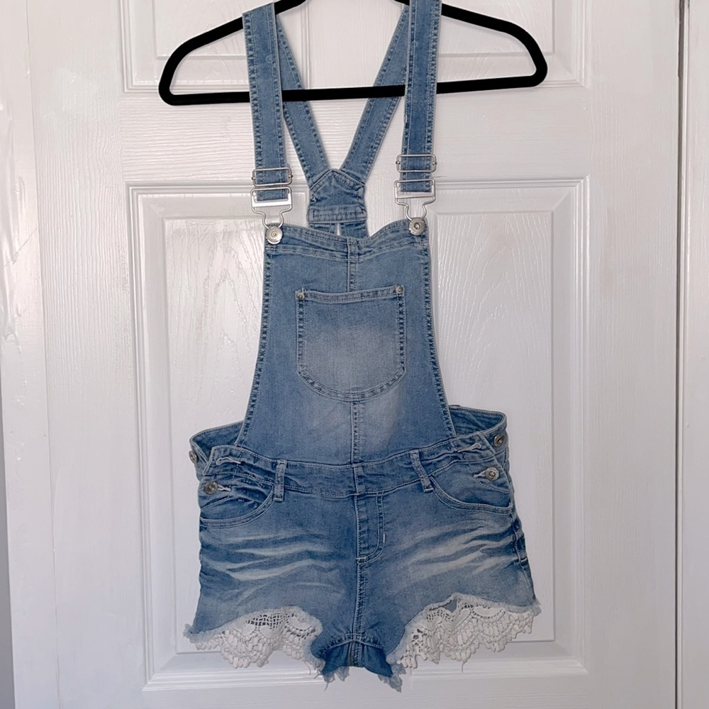 Overalls Jean shorts with lace size 3 Blue Spice